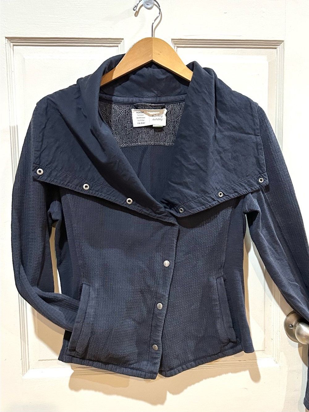 Anthropologie MTWTFSS Charcoal Gray Utility Moto Jacket Casual Military Size S